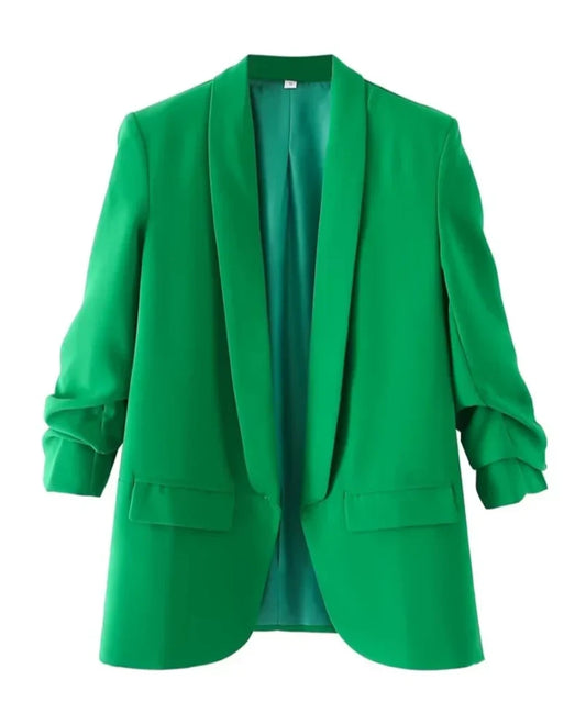 Blazer femenino largo con mangas ajustables AB605