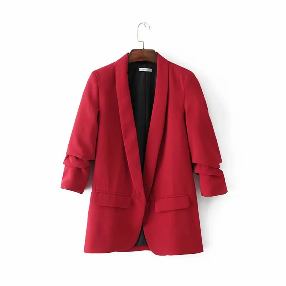 Blazer femenino largo con mangas ajustables AB605