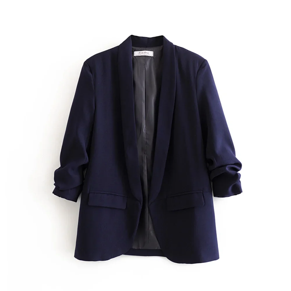 Blazer femenino largo con mangas ajustables AB605