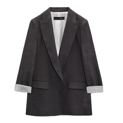 Blazer femenino de mangas largas dobladas AB610