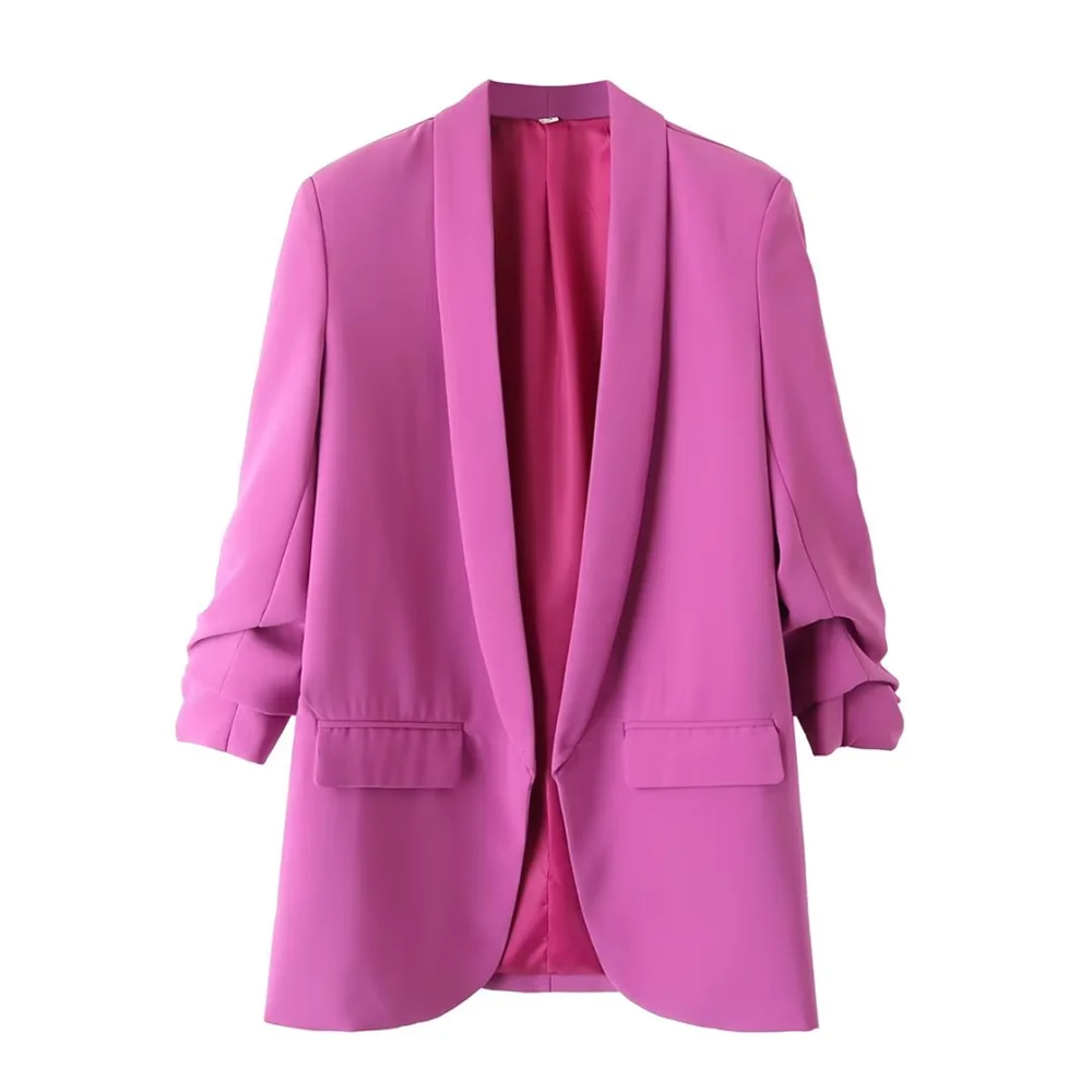 Blazer femenino largo con mangas ajustables AB605