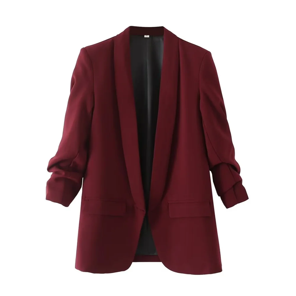 Blazer femenino largo con mangas ajustables AB605